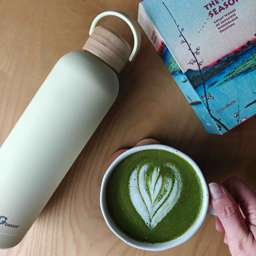 Eco-Friendly Drink Bottle with Bamboo Lid – Butter Cream